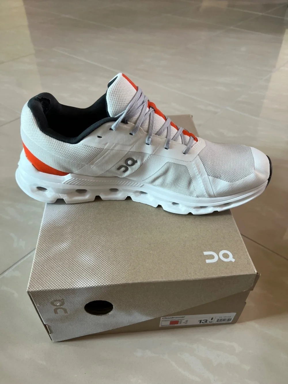 0040 ON Cloudrunner Men's Undyed-White / Flame US 13